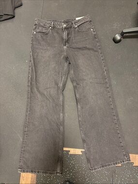 H&M Black High-Waist Wide Jeans